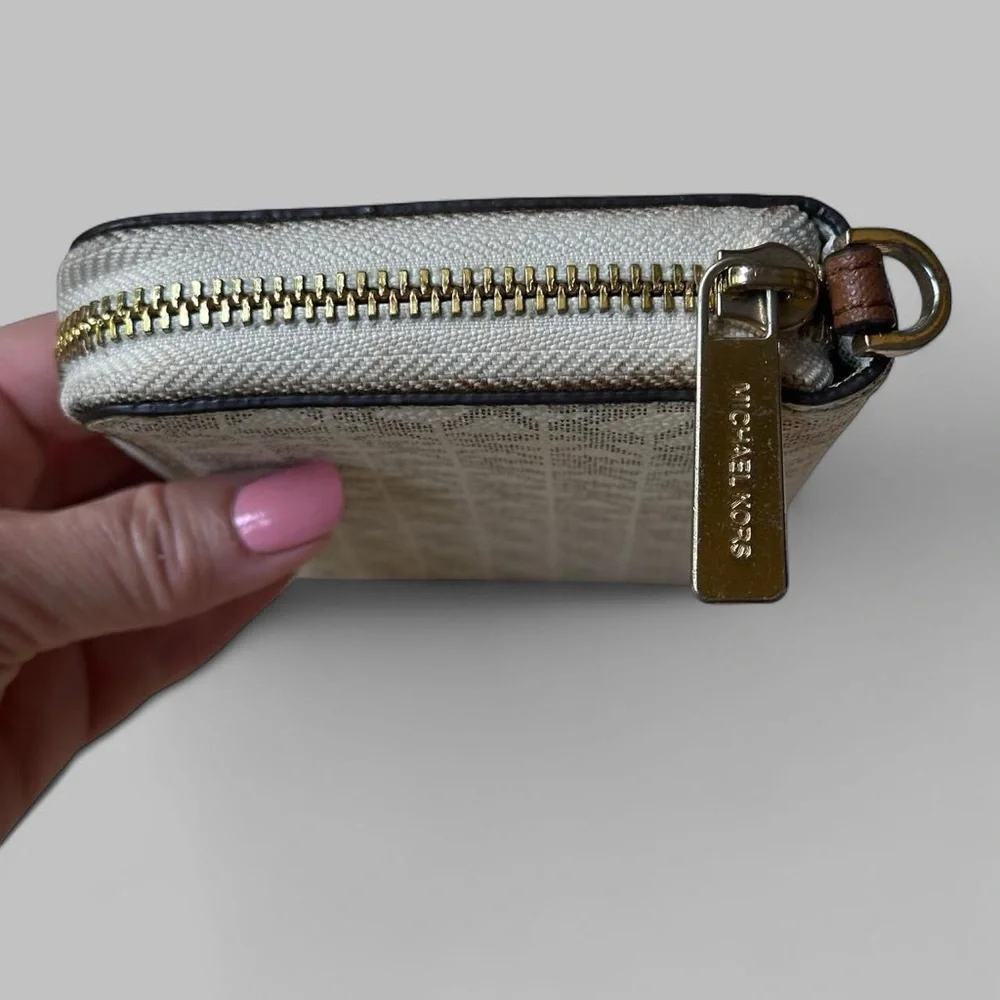 Michael Kors Monogram Zip-Around Wallet in Gray
